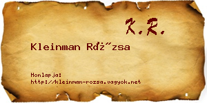 Kleinman Rózsa névjegykártya