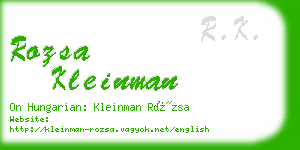 rozsa kleinman business card